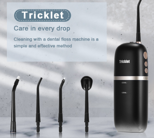 Tricklet USB IPX7 Cordless Water Dental Flosser $21.59 After Coupon (Reg. $37) + Free Shipping –  With 4 Modes and 3 Gears
