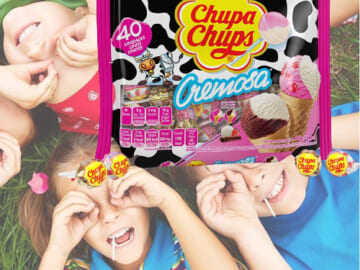 FOUR 40-Count Chupa Chups Cremosa Ice Cream Candy Lollipops $4.75 EACH (Reg. $8) – $0.12/pop! – 2 Assorted Creamy Flavors + Buy 4, save 5%