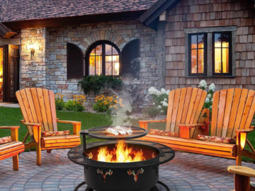 Spend cozy evening with your friends or family with this 32in Outdoor Wood Burning Firepit for just $104.99 After Coupon (Reg. $138.99)
