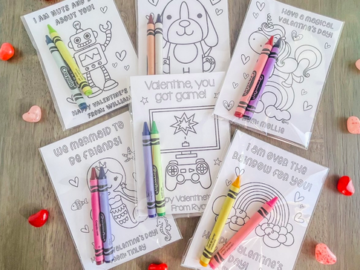 Personalized Valentine Coloring Cards (Pack of 24) only $12.95 shipped!