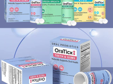 OraTicx 30-Count Oral Probiotics as low as $8.59 After Code (Reg. $33) + Free Shipping – 29¢/Tablet – Supports Dental & Digestive Health