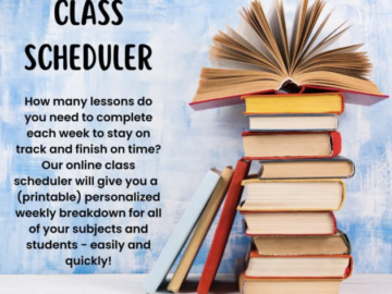 Free Online Class Scheduler for Homeschooling Families