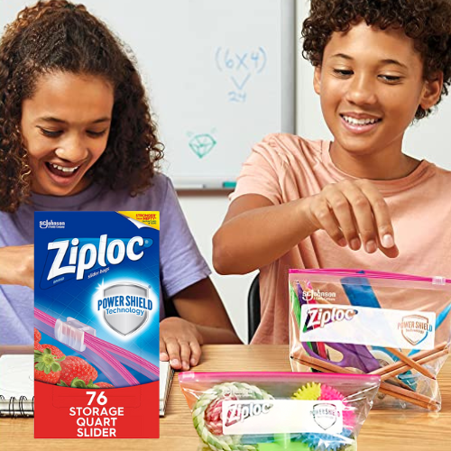76 Count Ziploc Quart Food Storage Slider Bags as low as $9.34 Shipped Free (Reg. $13.39) – 12¢/Bag – Power Shield Technology