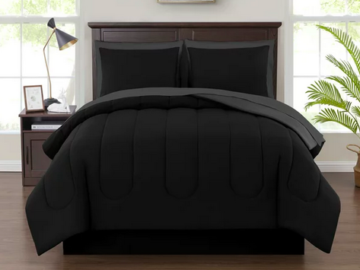 Mainstays Black 8-Piece Bed in a Bag Comforter Set only $25!