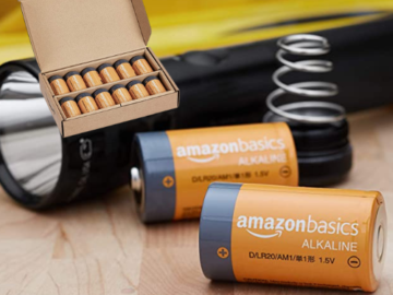 12-Pack Amazon Basics D Cell 1.5 Volt Alkaline All-Purpose Batteries as low as $6.37 Shipped Free (Reg. $16.26) – ¢53/Battery