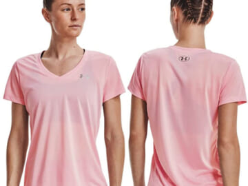 Under Armour Women’s Tech V-Neck Short-Sleeve T-Shirt, Prime Pink $14.97 (Reg. $25) – XS-XXL
