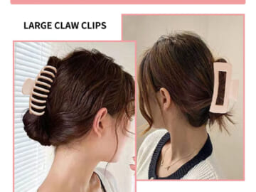 8-Pack Large Hair Claw Clips $9.99 (Reg. $15) – $1.24/4.3-Inch Clip, 2 Styles, 4 Neutral Colors