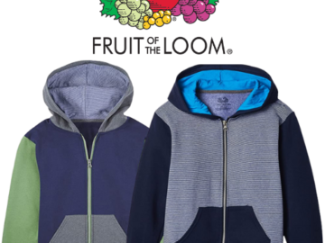 Fruit of the Loom Boys’ Fleece Full Zip Sweatshirt Hoodie $9.41 (Reg. $11) – LOWEST PRICE – Various Colors!
