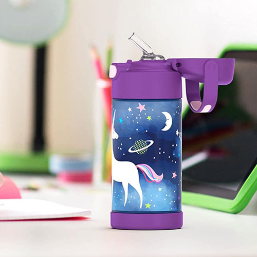 THERMOS Vacuum Insulated Stainless Steel Water Bottle (Space Unicorn) $9.59 (Reg. $17) – FUNtainer 12oz Bottle with Straw