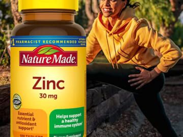 TWO Bottles 100-Count 30mg Nature Made Zinc Tablets as low as $1.13 PER BOTTLE After Coupon (Reg. $5.79) – 1¢/Tablet + Free Shipping + Get 2 for the price of 1