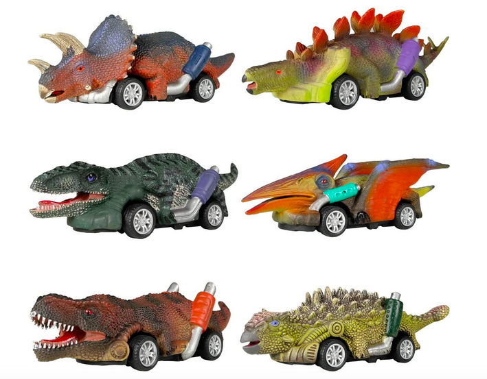 Dinosaur Toy Pull Back Cars, 6 Pack only $7.99!