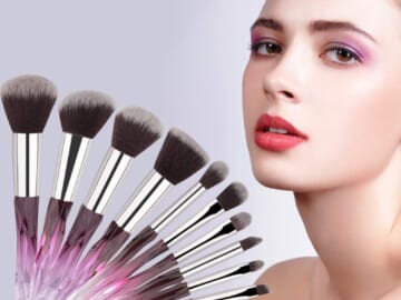 10-Piece Premium Kabuki Makeup Brush Set with Faux Crystal Handles $4.99 (Reg. $26) – 2.4K+ FAB Ratings! 4 Colors