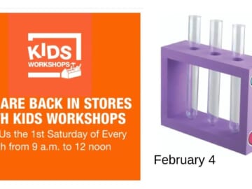 Free Home Depot Kids Workshop 2/4
