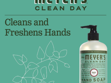 FOUR Bottles of Mrs. Meyer’s Basil Hand Soap, 12.5 Oz $3.03 EACH Bottle (Reg. $5) + Buy 4, Save 5%