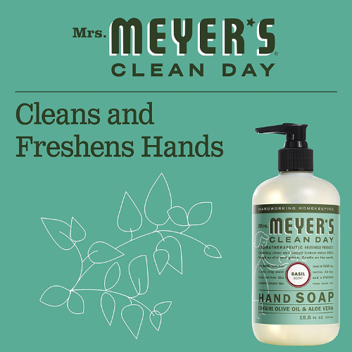 FOUR Bottles of Mrs. Meyer’s Basil Hand Soap, 12.5 Oz $3.03 EACH Bottle (Reg. $5) + Buy 4, Save 5%
