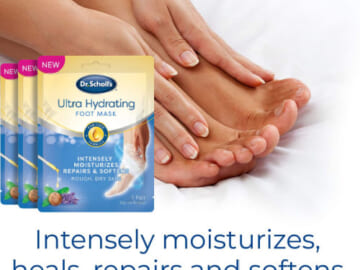 FOUR 3-Packs Dr. Scholl’s Foot Mask as low as $4.06 PER 3-Pack After Coupon (Reg. $9.87) + Free Shipping – $1.35 /Pair + Buy 4, save 5% – Get Soft Feet in 30 Minutes