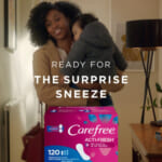 FOUR Boxes 120-Count Carefree Acti-Fresh Regular Panty Liners (Unscented) as low as $4.04 PER BOX After Coupon (Reg. $6.14) + Free Shipping – $0.03/Liner + Buy 4, save 5%