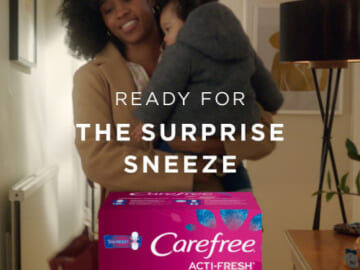 FOUR Boxes 120-Count Carefree Acti-Fresh Regular Panty Liners (Unscented) as low as $4.04 PER BOX After Coupon (Reg. $6.14) + Free Shipping – $0.03/Liner + Buy 4, save 5%