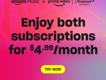 Enjoy Amazon Music Unlimited and Paramount+ for $4.99/month! – thru February 13th