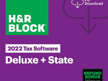 H&R Block Tax Software Deluxe + State 2022 with Refund Bonus Offer $22.50 ( Reg. $45) – Amazon Exclusive