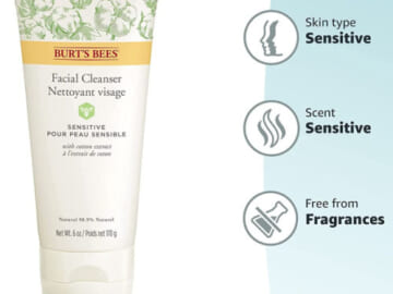 FOUR Burt’s Bees Facial Cleanser (Wash) for Sensitive Skin as low as $6.45 EACH (Reg. $10) + Free Shipping – 98.9% Natural Origin + Buy 4, save 5%