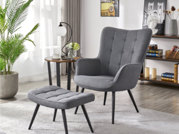 Upgrade your living space with this Easyfashion Chair & Ottoman Set for just $124 Shipped Free (Reg. $155.99)