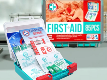 FOUR 85-Piece First Aid Kits in Durable Plastic Case as low as $5.24 Shipped Free (Reg. $10.29) – 2.6K+ FAB Ratings! + Buy 4, save 5%
