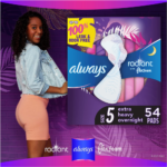 54-Count Always Radiant Size 5 Feminine Extra Heavy Pads as low as $15.41 After Coupon (Reg. $23.82) + Free Shipping – $5.14/ 18-Count Pack or 29¢/Pad