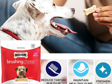 48-Count Milk-Bone Daily Brushing Dental Dog Chew Mini Treats as low as $5.35 Shipped Free (Reg. $13.49) – $0.11 Each