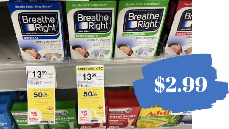 $2.99 Breathe Right Strips at Walgreens (reg. $13.99)