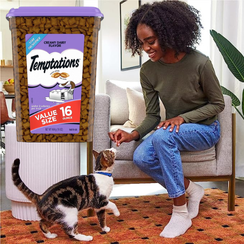 THREE Temptations Classic Crunchy & Soft Cat Treats 16-Oz Tub as low as $5.09 EACH After Code (Reg. $8.48) + Free Shipping + Get 3 for the price of 2