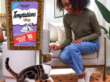 THREE 16 oz Tubs Temptations Classic Crunchy & Soft Cat Treats as low as $5.09 EACH After Code (Reg. $8.48) + Free Shipping + Get 3 for the price of 2 – Choose from 2 Flavors