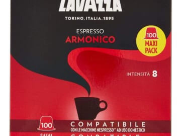 100 Count Lavazza Espresso Nespresso Capsules (Intensity 8) $23.19 After Coupon (Reg. $37 ) – $0.23 each, Compatible w/ Nespresso Original