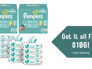 2-Months of Pampers Diapers & Wipes For $106 (reg. $141)