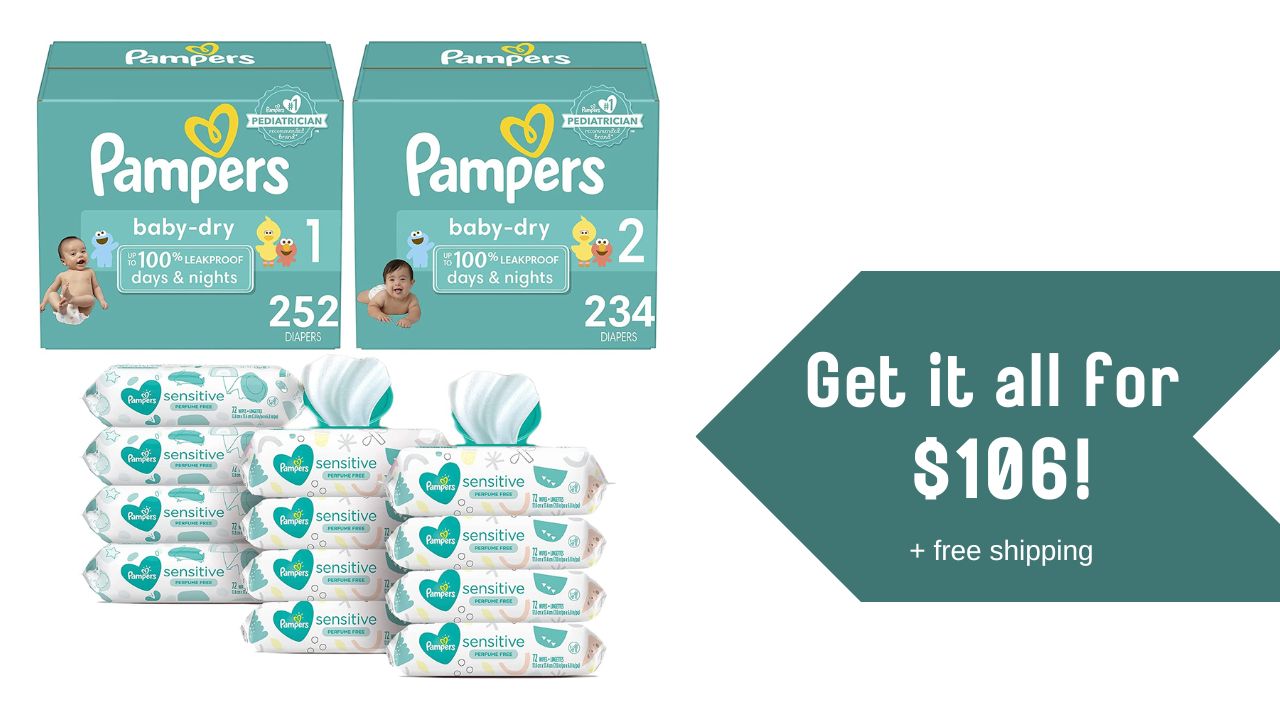 2-Months of Pampers Diapers & Wipes For $106 (reg. $141)