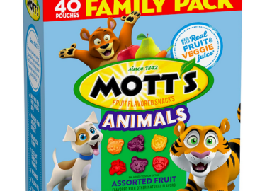 Mott’s Fruit Flavored Snacks, Animals Assorted Fruit, 40 count only $5.43 shipped!