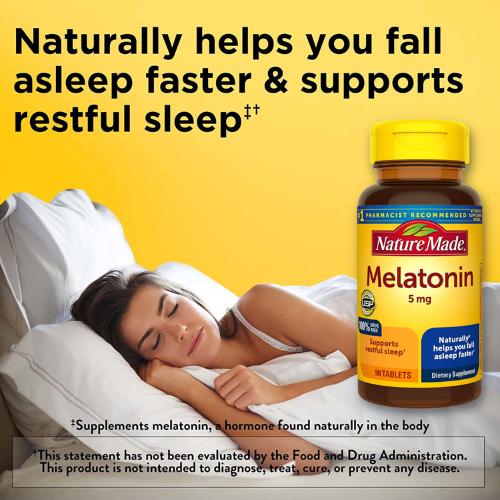 FOUR Bottles of 90-Count Nature Made Melatonin Tablets as low as $4.77 EACH Bottle After Coupon (Reg. $10.59) + Free Shipping – 5¢/Tablet + Buy 4, Save 5%