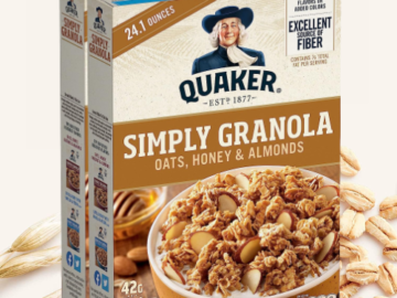 2-Pack Quaker Simply Granola Honey & Almond as low as $9.80 Shipped Free (Reg. $25.60) – $4.90/ 24.1 Oz Box