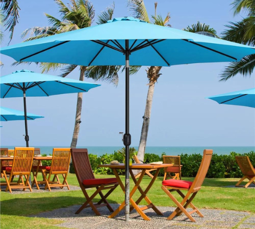 Protect yourself and your family from the sun’s damaging rays with this SMILE MART 11 Foot Patio Umbrella for just $35 Shipped Free (Reg. $52.99) – with Crank and Push Button to Tilt, Sky Blue
