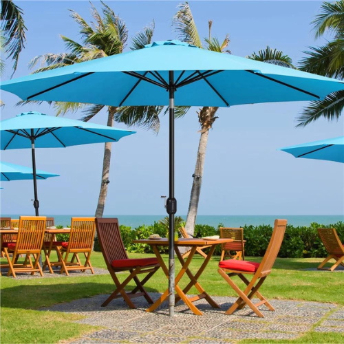 Protect yourself and your family from the sun’s damaging rays with this SMILE MART 11 Foot Patio Umbrella for just $35 Shipped Free (Reg. $52.99) – with Crank and Push Button to Tilt, Sky Blue