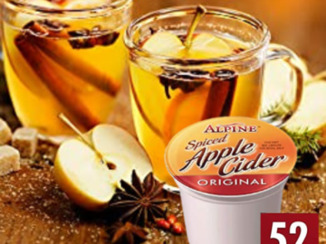 52-Count Alpine Spiced Cider Original Drink Mix, Single Serve Cups, Apple Flavor as low as $24.75 After Coupon (Reg. $40.59) + Free Shipping – 48¢/Pod