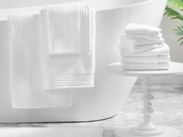 10-Piece Hotel Style Egyptian White Cotton Towels $15 (Reg. $28)