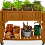 Elevated Mobile Pocket Herb Garden Bed with Lockable Wheels only $109.99 shipped (Reg. $150!)
