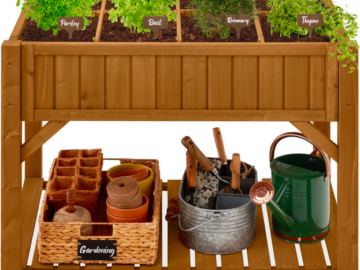 Elevated Mobile Pocket Herb Garden Bed with Lockable Wheels only $109.99 shipped (Reg. $150!)