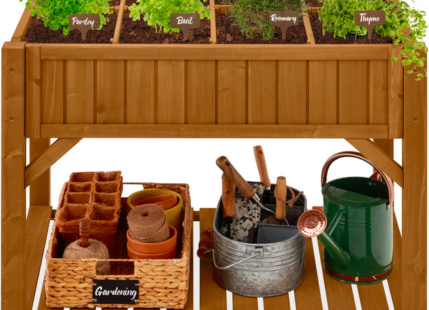 Elevated Mobile Pocket Herb Garden Bed with Lockable Wheels only $109.99 shipped (Reg. $150!)