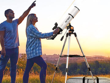80mm Aperture 500mm AZ Mount Professional Refractor Telescope $50 After Code + Coupon (Reg. $200) + Free Shipping – with Phone Adapter, Portable Space Telescope and Carrying Bag