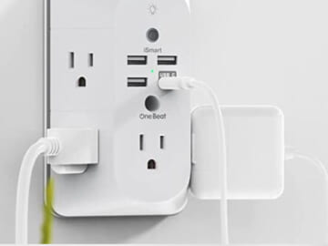 9-in-1 USB Outlet with Night Light,5 AC Outlet Splitter and 4 USB Ports $12.98 (Reg. $27) – 2.3K+ FAB Ratings!