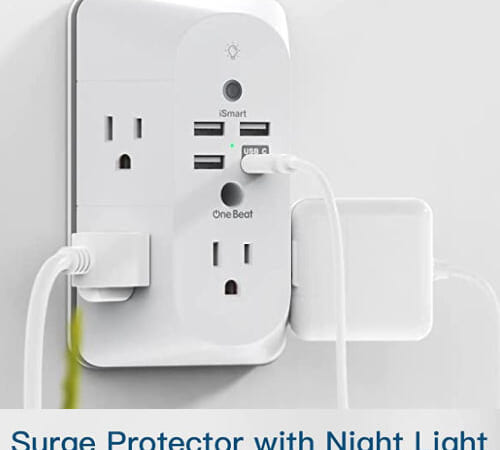 9-in-1 USB Outlet with Night Light,5 AC Outlet Splitter and 4 USB Ports $12.98 (Reg. $27) – 2.3K+ FAB Ratings!