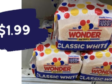 $1.99 Wonder Bread Loaves, Hamburger Buns, & Hot Dogs