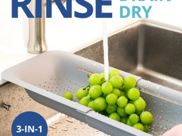 Today Only! Over the Sink Colander Strainer Basket $14.39 (Reg. $19.99) – Many Colors Available!